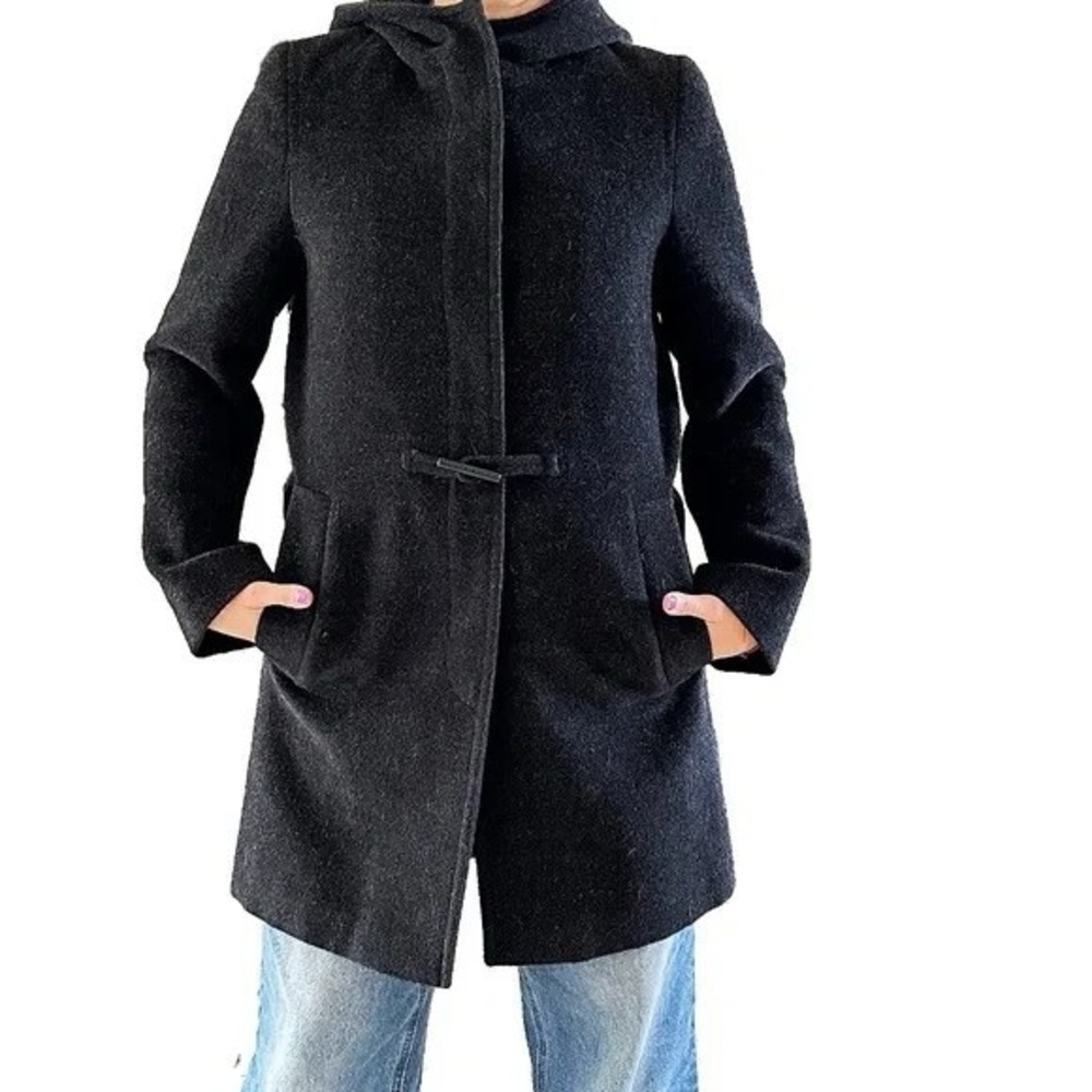 Hilary Radley Wool & Alpaca Superfine Blend Gray Duffle Coat Size 6 - Picture 4 of 12
